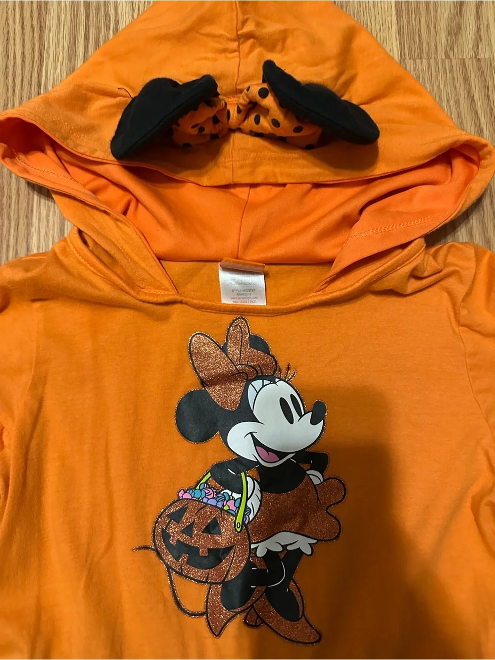 Disney Orange & Black Minnie Halloween Hooded Skater Dress